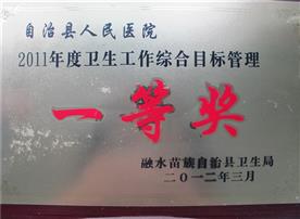 2011年卫生工作综合目标管理一点奖